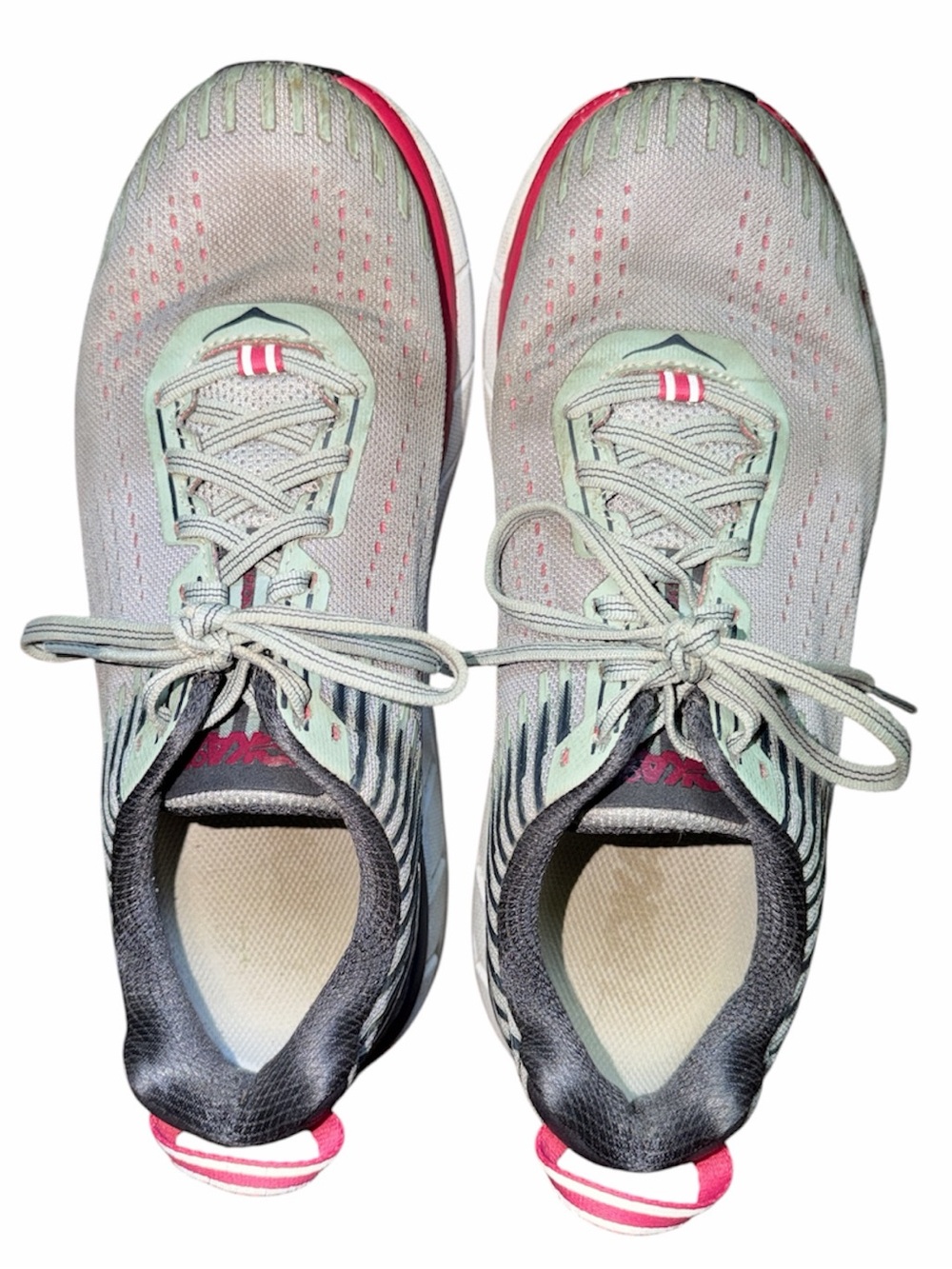 Hoka One One Clifton 5 Alloy Running Shoes Women’s Size 9 Wide Gray Pink - Picture 3 of 9